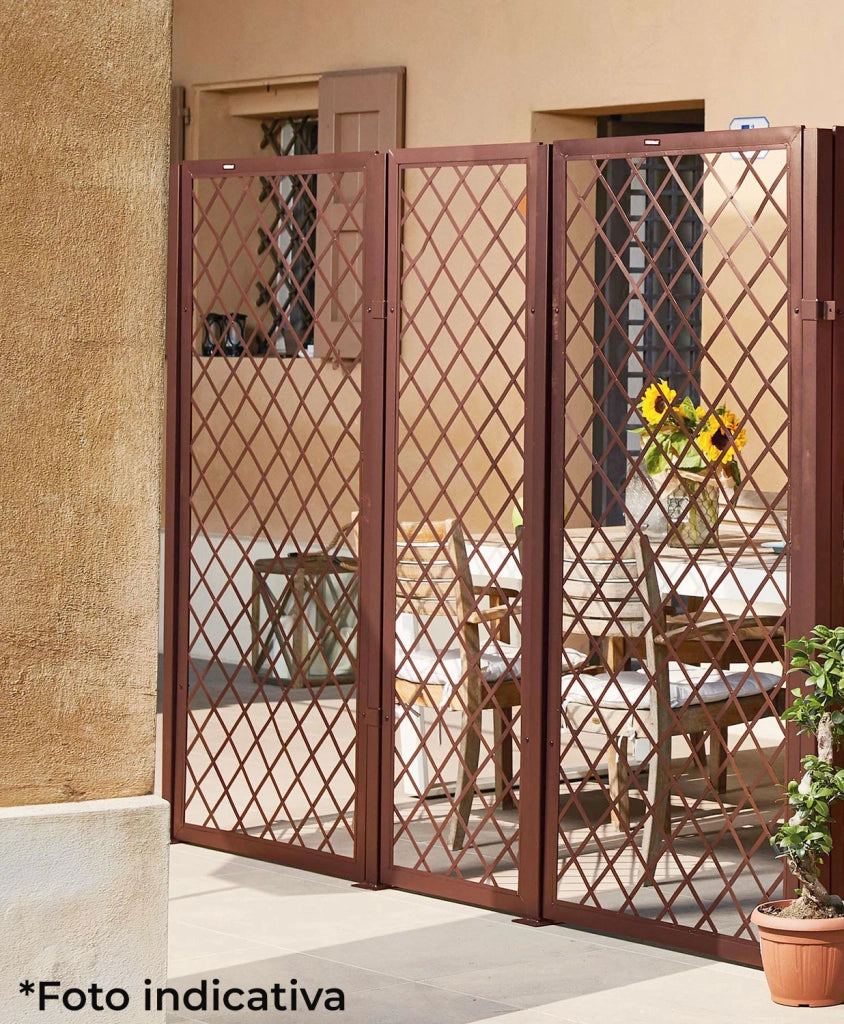 Traliccio Fisso con Cornice per Giardino Verdemax 180x60 cm in Metallo Corten