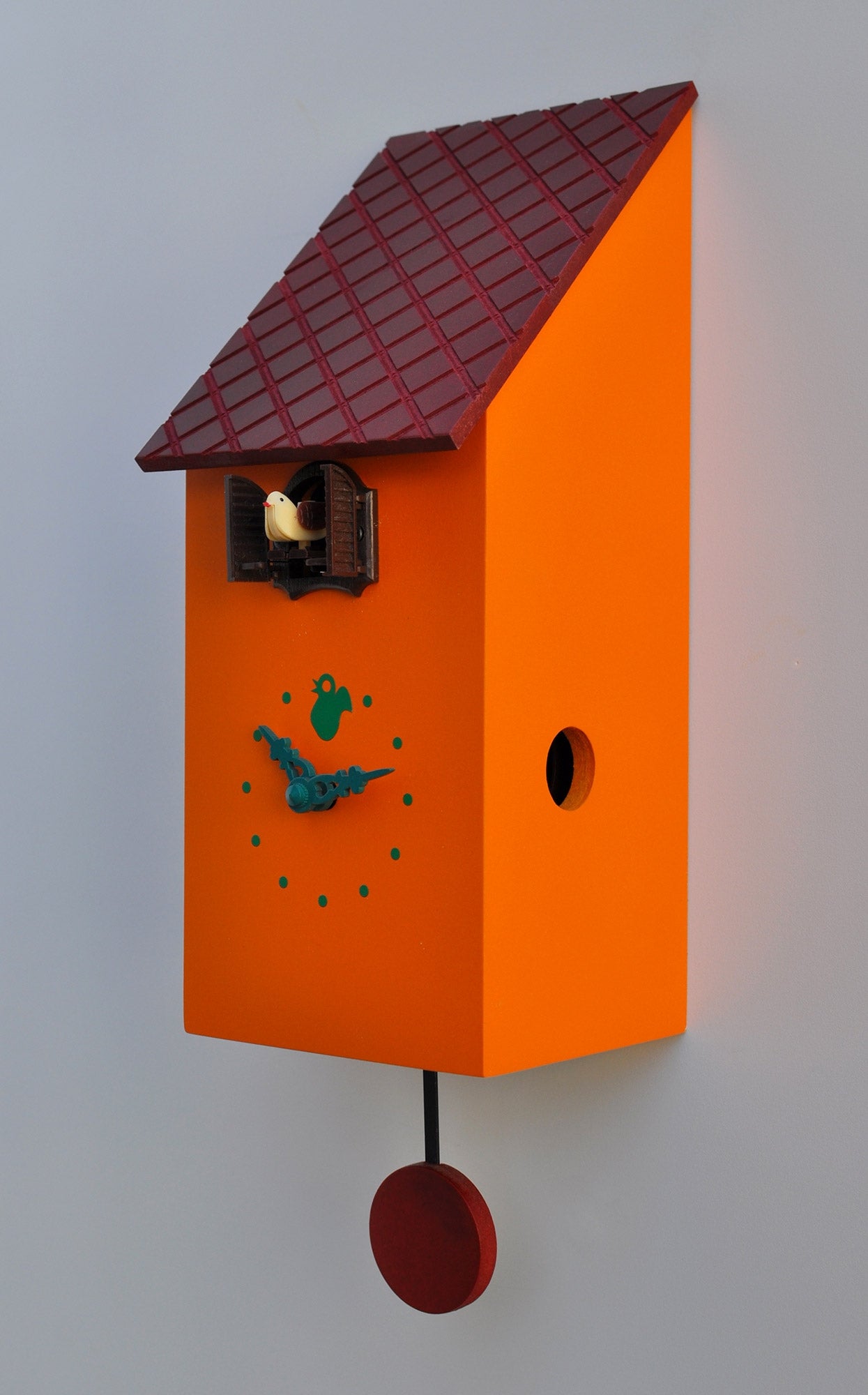 Orologio a Cucù da Parete 13x30x12 cm Pirondini Italia Portofino Arancio Giallo