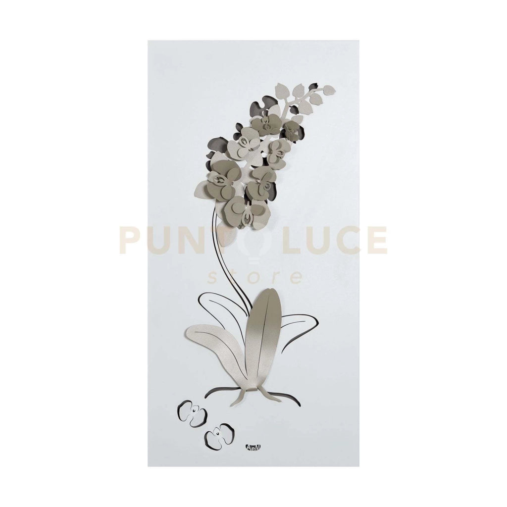 Pannello decorativo moderno Orchidea Bianco e sabbia
