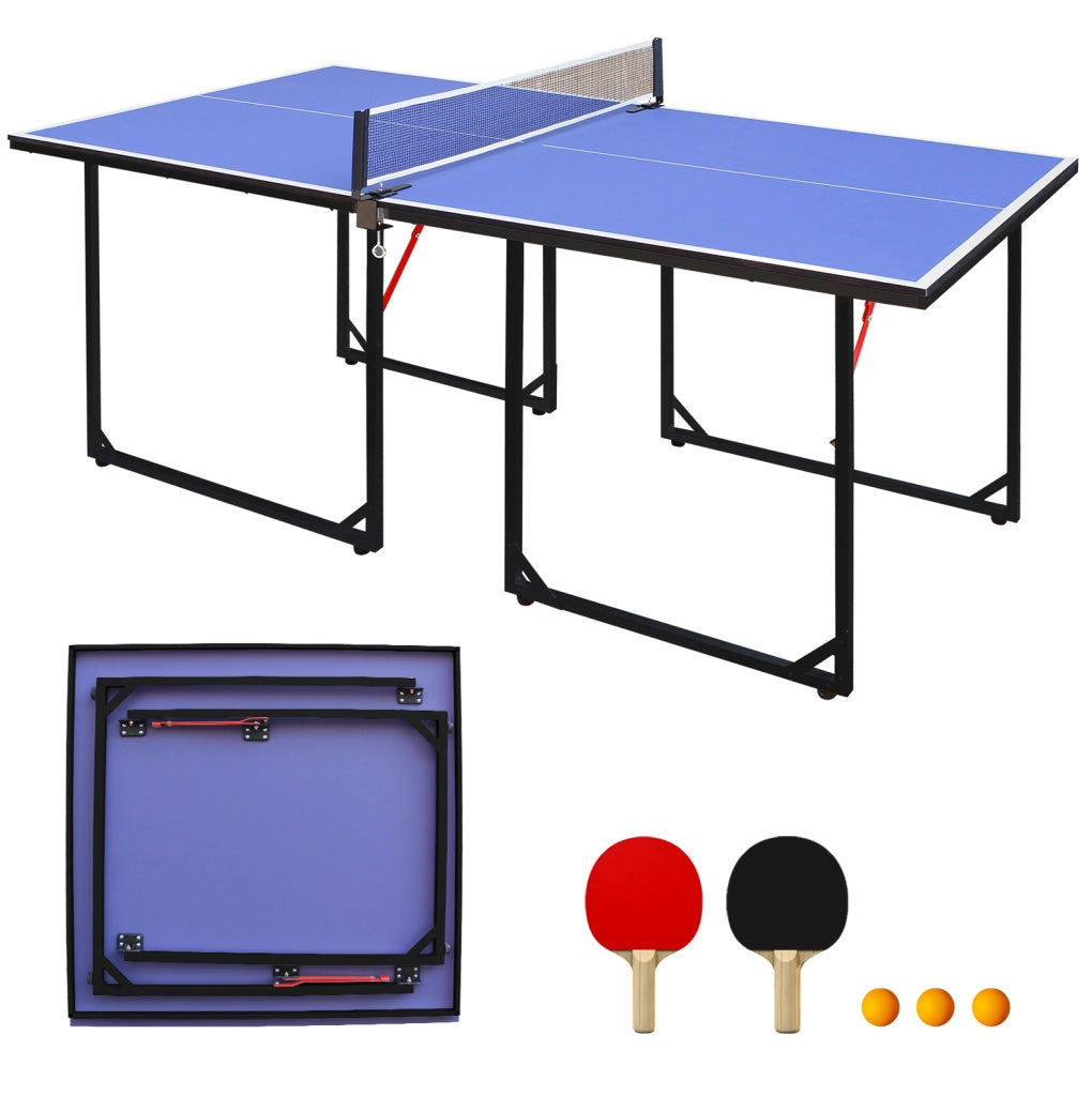 Tavolo da ping pong pieghevole 182 x 91 cm con set