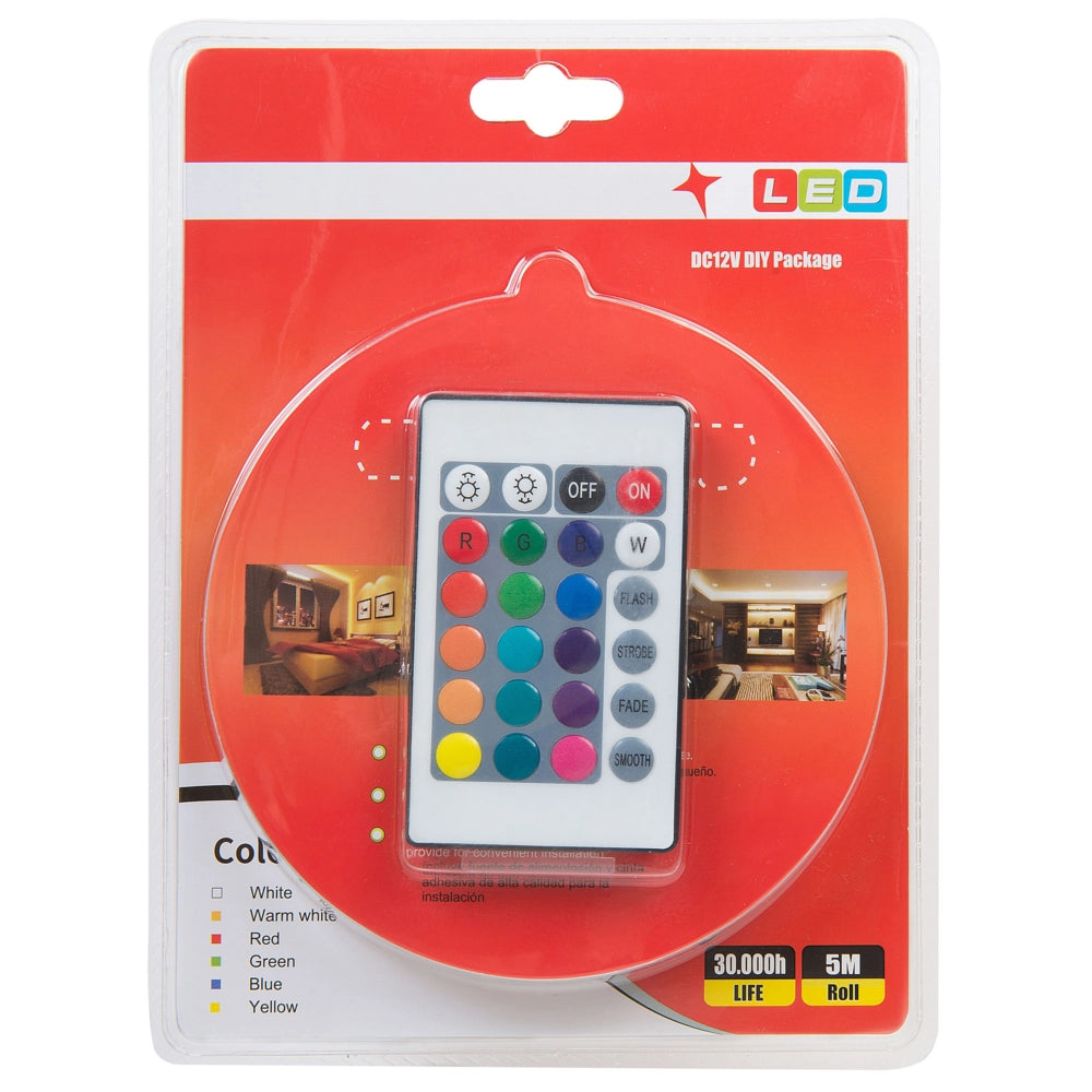 Set di 2 strisce 5 M LED opzione di illuminazione regolabile 16 colori + luce bianca Controllo remoto KIKORI