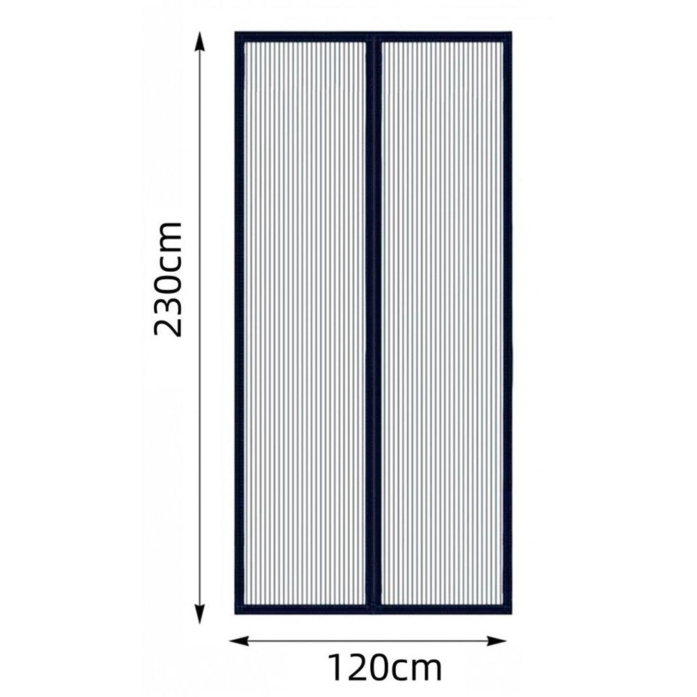 Trade Shop - Zanzariera Universale 120x230 Cm Nera Chiusura Automatica Magnetica Porte Finestre 622139 -