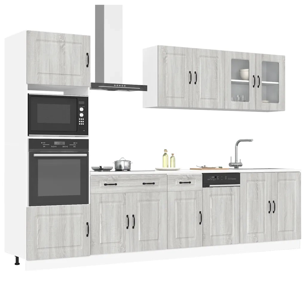 Set Mobili da Cucina 7 pz Kalmar Grigio Sonoma in Truciolato