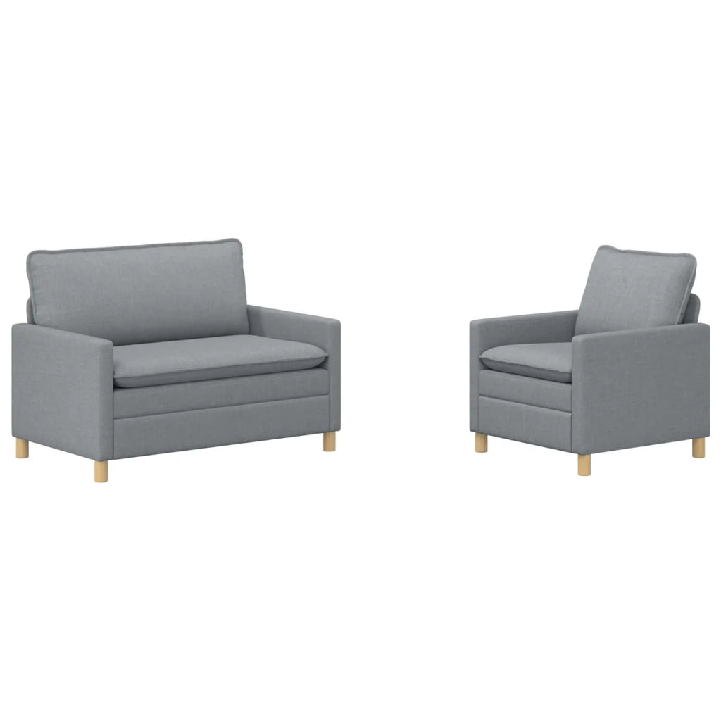 Set di divani 2 pz Grigio chiaro Tessuto 3417017