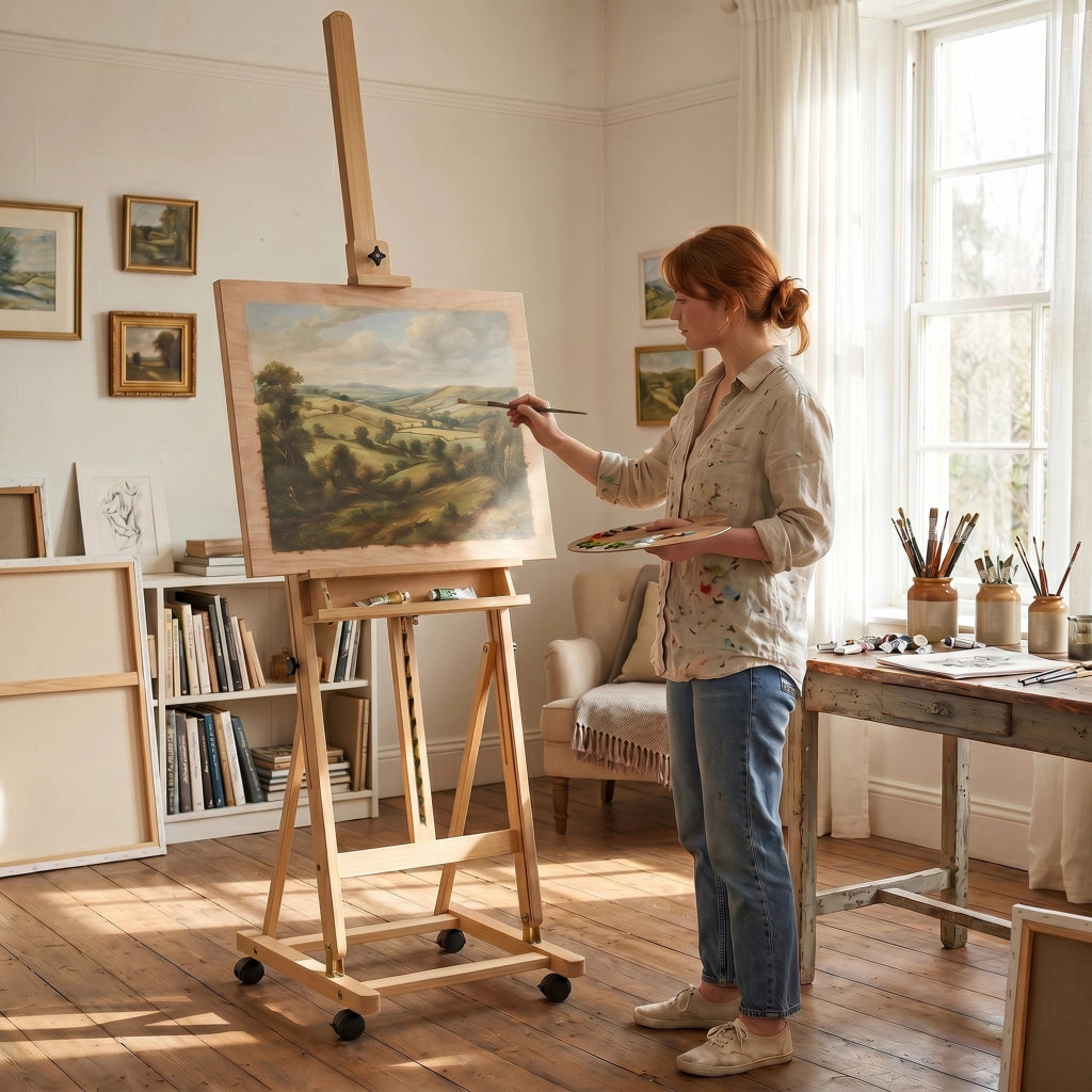 Tavolo da Pittura Pieghevole ¨C Zephmum ¨C Legno Naturale 238 cm