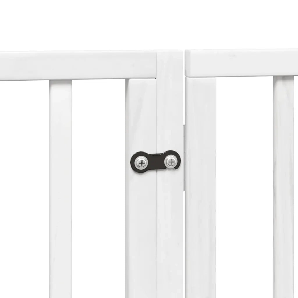 Cancello Cani Porta Pieghevole Bianco 10 Pannelli 800 cm Pioppo 3155563