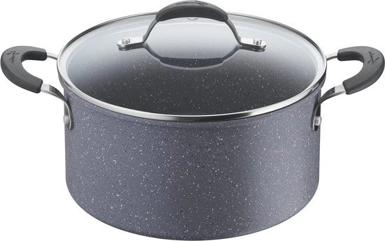 Piastra in acciaio inossidabile con coperchio - 24 cm - maniglie in silicone - adatta a tutti i fornelli