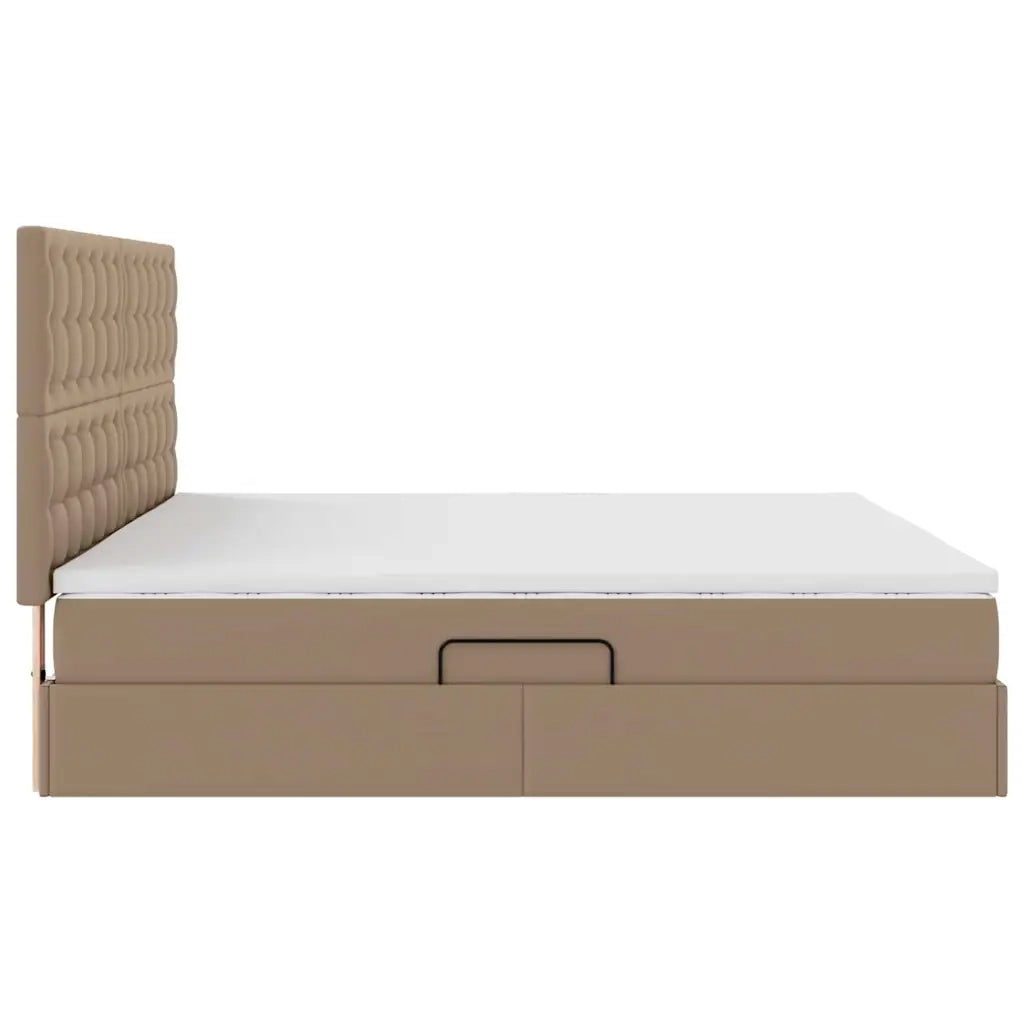 Letto con Contenitore Cappuccino 200 x 200 cm Pelle Sintetica 3371684