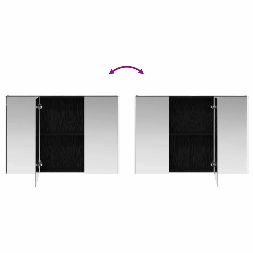 Set di mobili per il bagno 4 pcs Rovere Nero 3407104