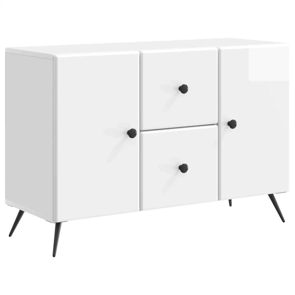 Credenza Bianco Lucido 89 x 34,5 x 60 cm Legno ingegnerizzato