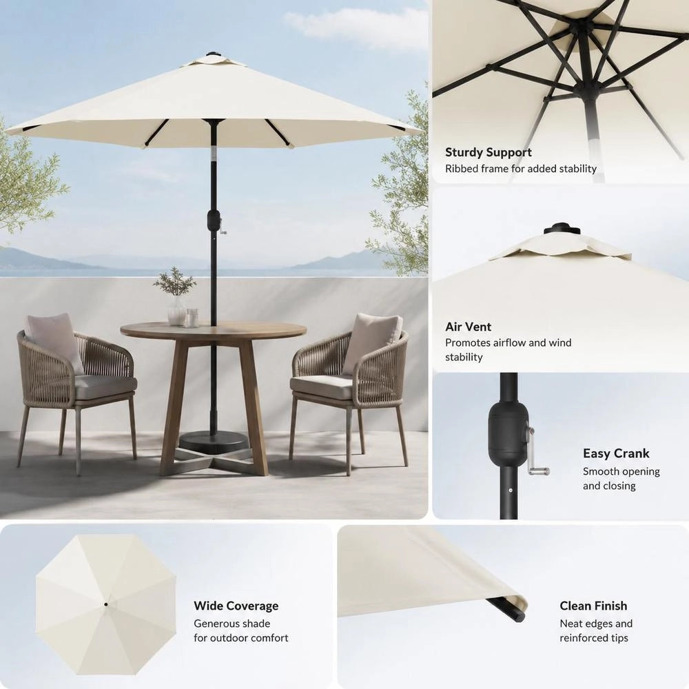 Sand-white Parasol, 3 M Steel Pole