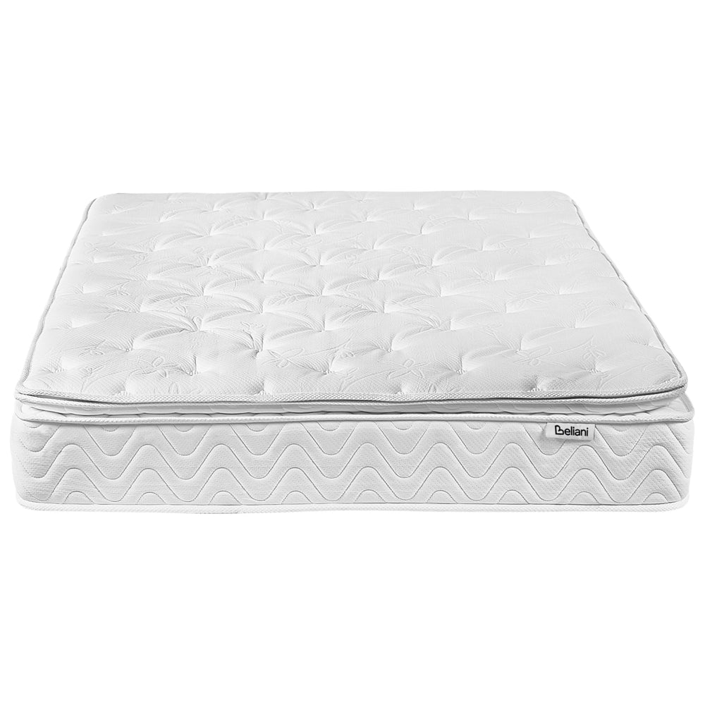 Materasso a molle insacchettate Tessuto di bambù bianco Double 140 x 200 cm 5 Zone medio Firm sfoderabile