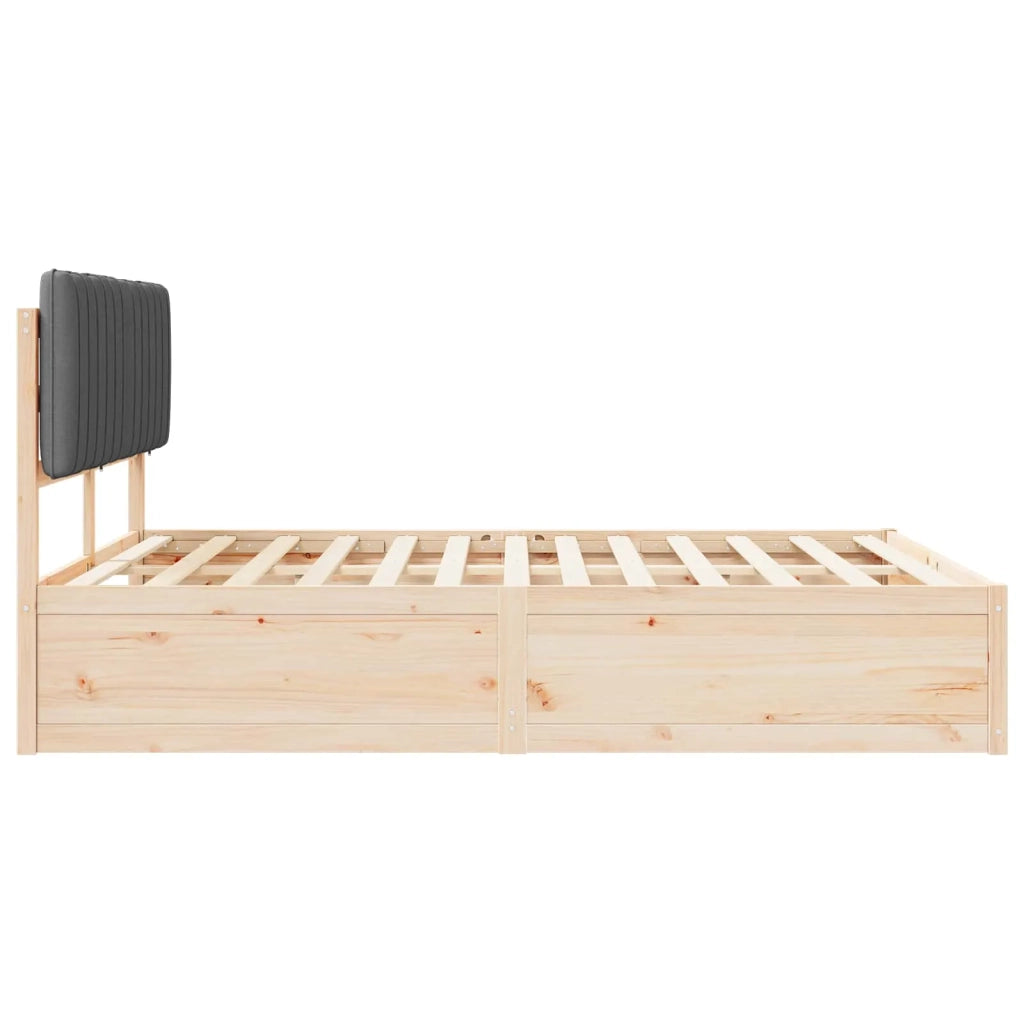 Letto con Testiera Rivestita Grigio scuro 160 x 200 cm