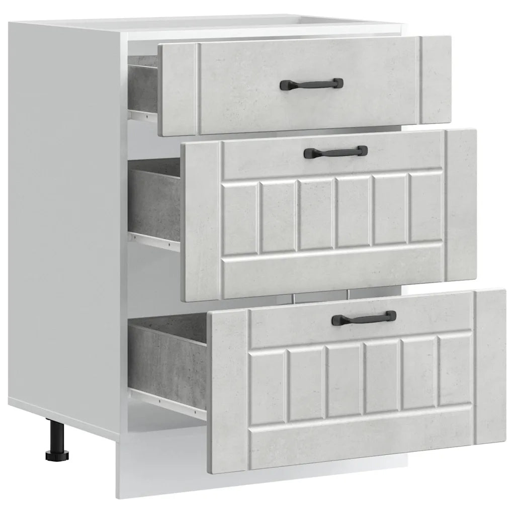 vidaXL Base da Cucina Lucca Grigio Cemento in Legno Multistrato