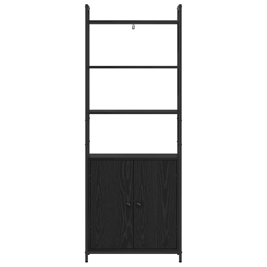 Armadio per Libri Rovere Nero 60 x 24 x 161 cm