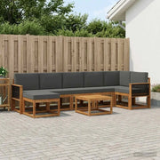 Set di divani da esterno 8 pcs Naturale e Antracite Poliestere 3385413