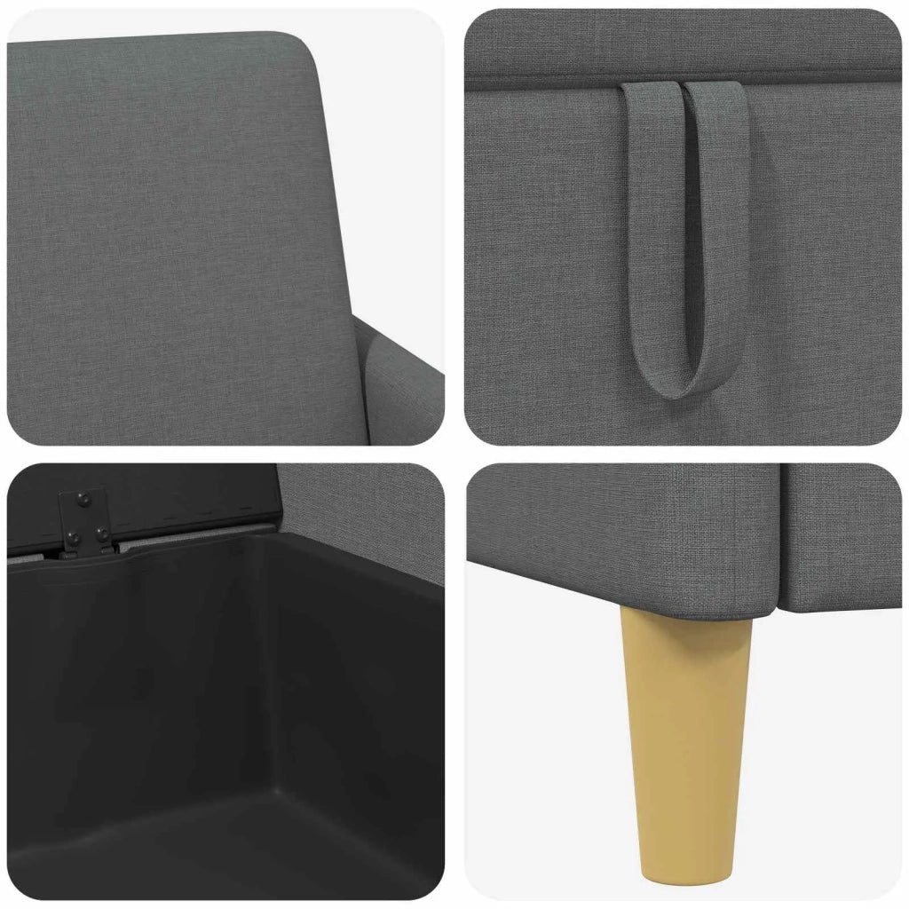 Set di Divani con Storage 2 pcs Grigio Scuro Poliestere 3429149