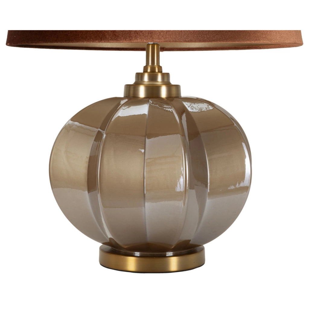 Lampada da Tavolo VKH733, Marrone, Vetro, 57x40,5x40,5 cm