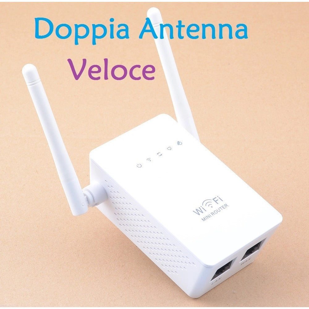 Trade Shop - Boas 750m Wireless-n Lan Wifi Ripetitore Ap Estensione Wifi 2.4g Con 2 Antenne -