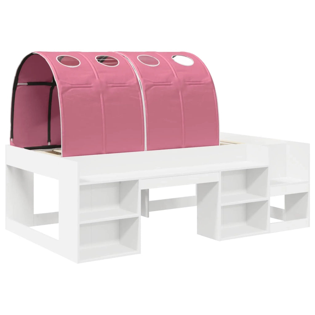 Letto alto per bambini con storage 3 pz Bianco e Rosa 3423596