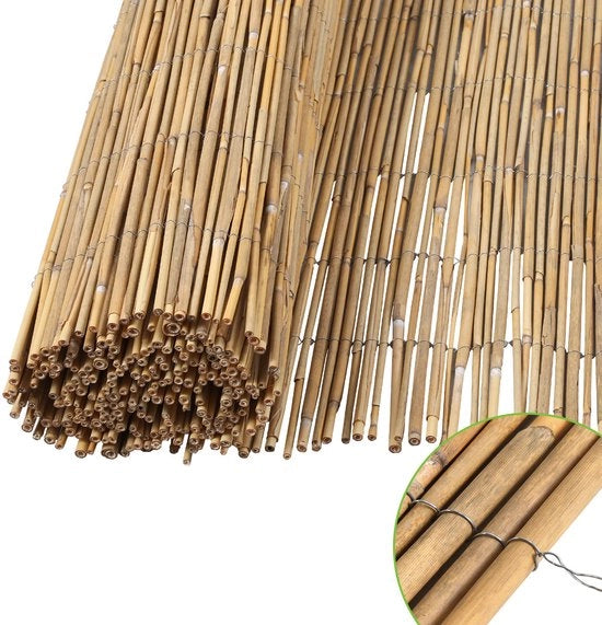 Schermatura per giardino e balcone naturale in canne, facile da montare 80x300 cm