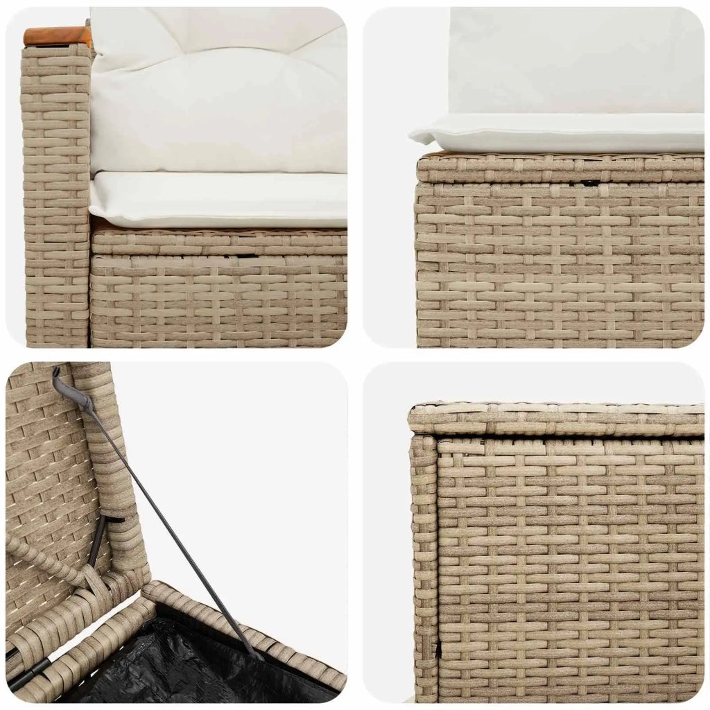 Set di divani 5 pz Beige e Bianco Crema 3447954