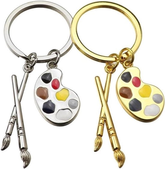 Kit di pittura per artisti con asta di metallo, blocco di schizzo, pennello e paletta in x2, argento, 24