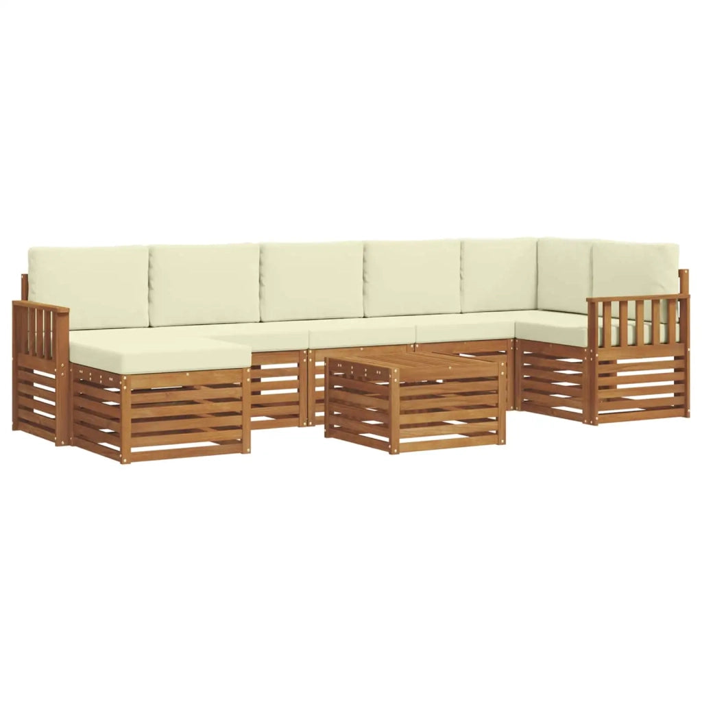 Set divano sezionale con cuscino 8 pcs Naturale e Crema 3375200