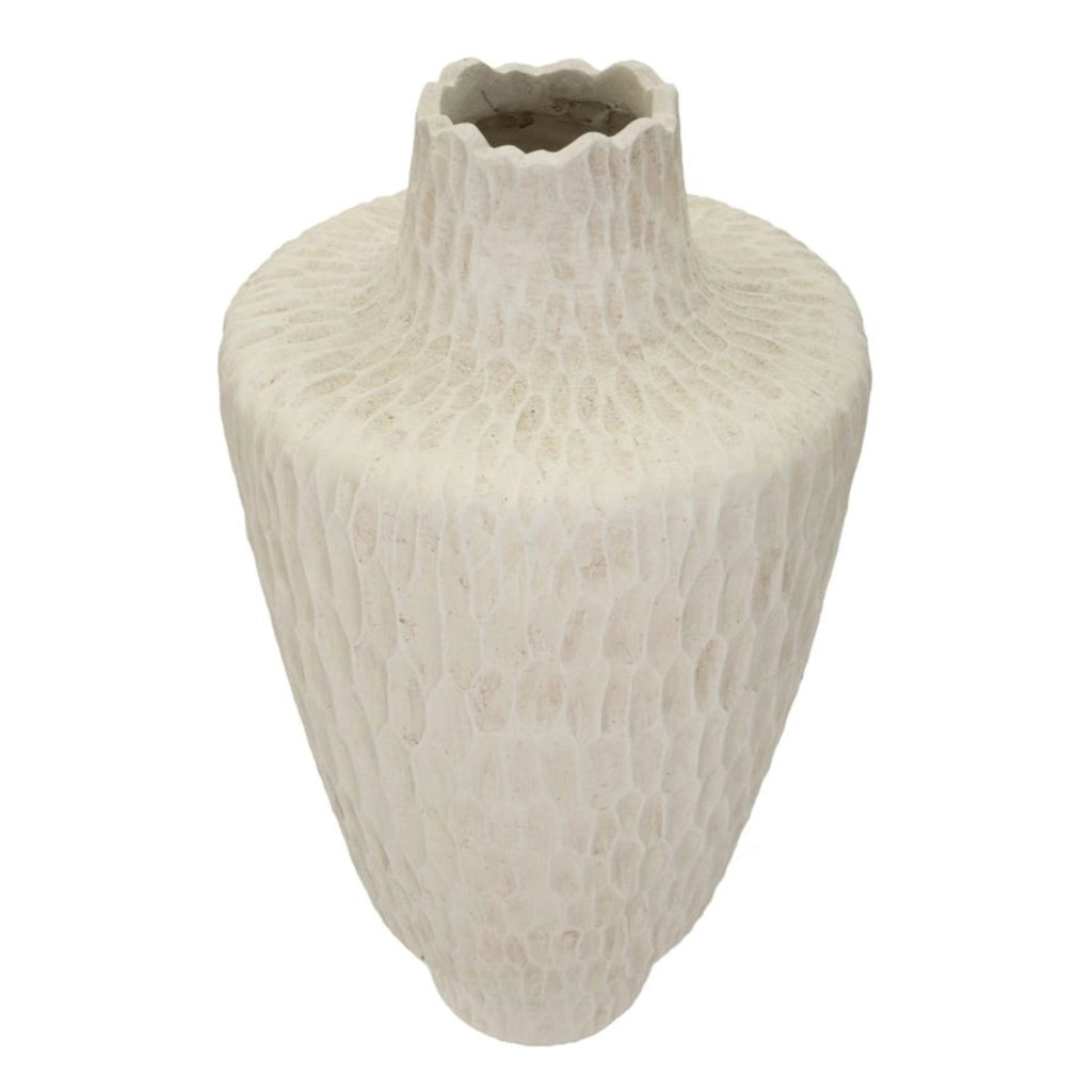Vaso Decorativo VKH819, Beige, Poliresina, 29,5x29,5x57 cm