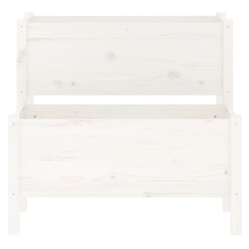 Fioriera Bianca 84,5x84x75 cm in Legno Massello di Pino 822258