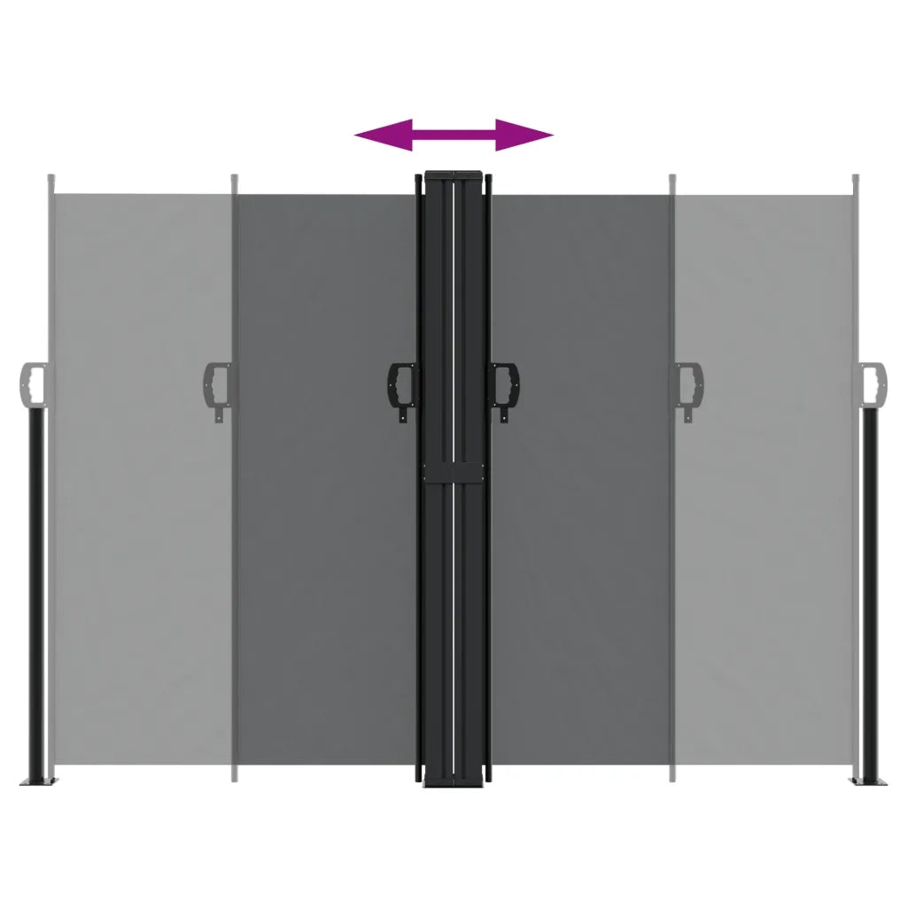 Tenda da Sole Laterale Retrattile-Tenda parasole per balcone per giardino Nera 180x1000 cm 282761