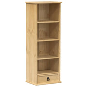 Mobiletto porta CD/scrivania rustico multifunzionale 40 x 30 x 110 cm in legno di pino massiccio 02_0056480