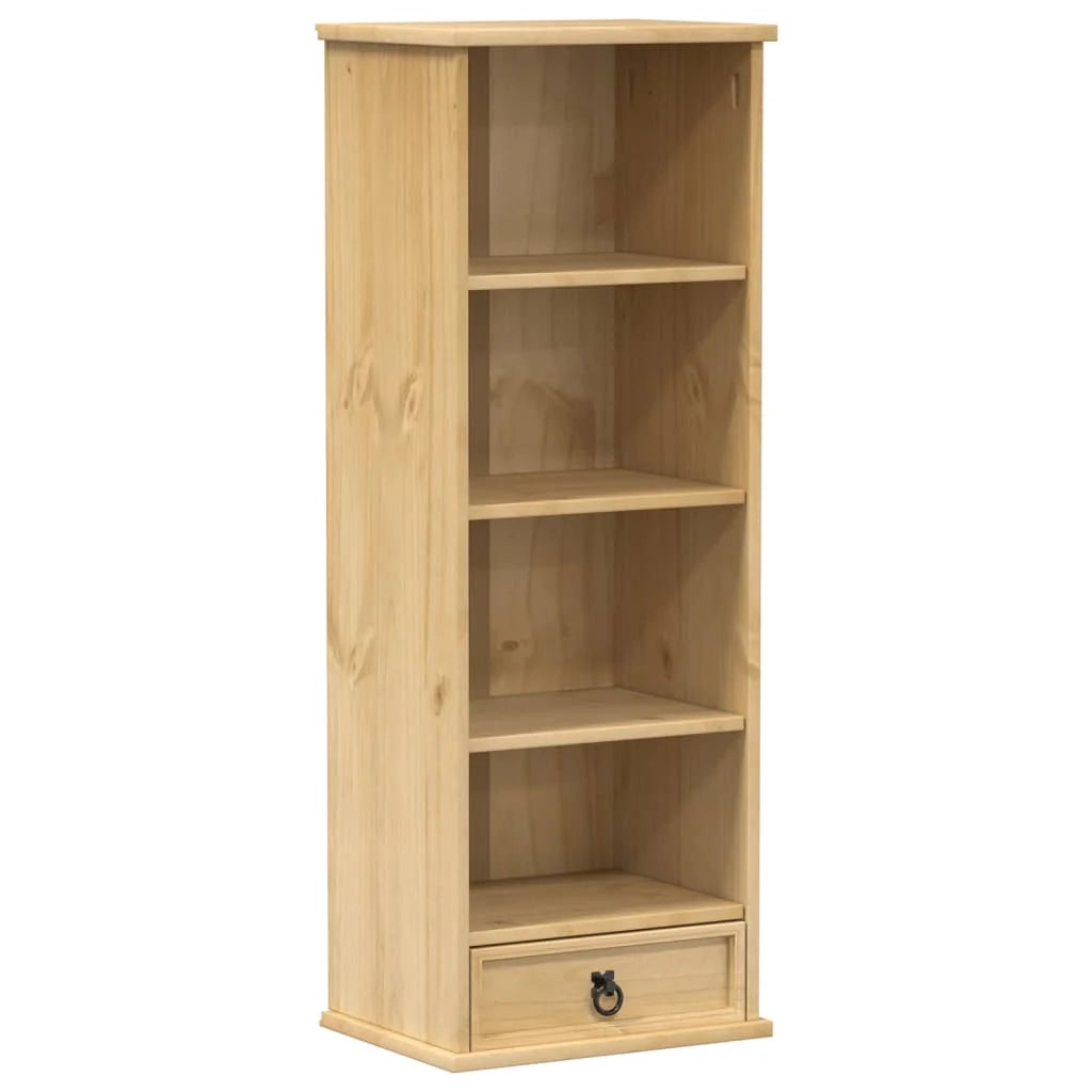Mobiletto porta CD/scrivania rustico multifunzionale 40 x 30 x 110 cm in legno di pino massiccio 02_0056480