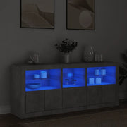 Credenza con Luci LED Grigio Cemento 162x37x67 cm 3208998
