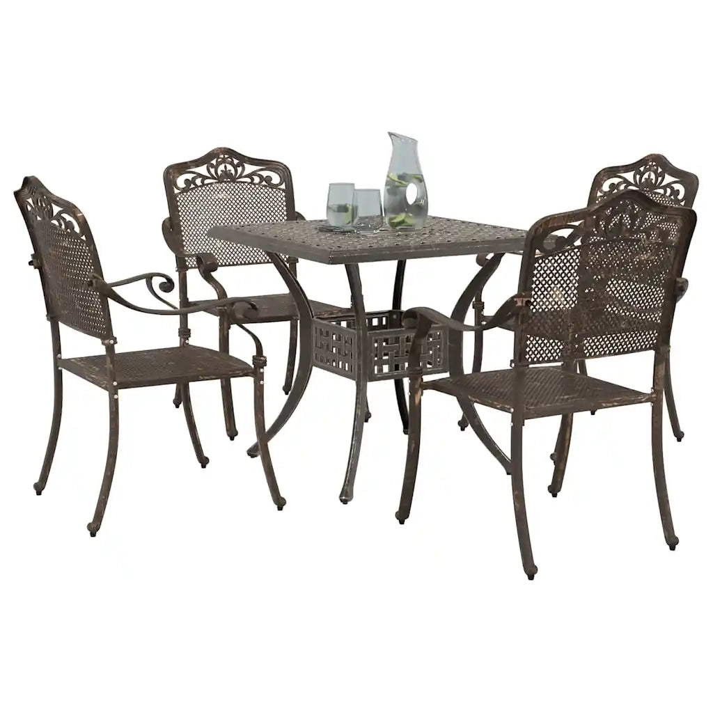 Set di Tavolo da Giardino 5 pcs Bronzo Alluminio pressofuso 3334744