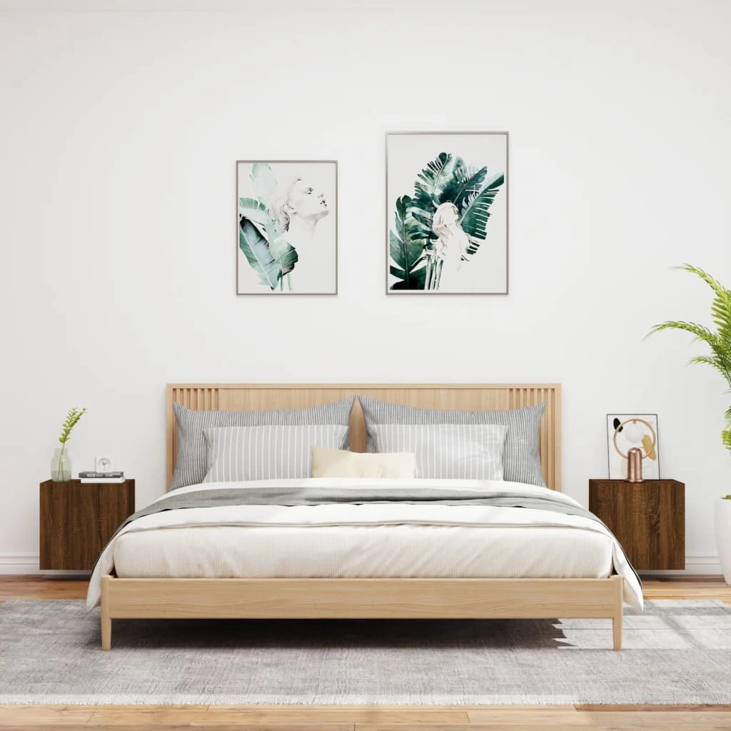 Mobili TV Muro 2pz Rovere Marrone 40,5x30x40 Legno Multistratocod mxl 86113