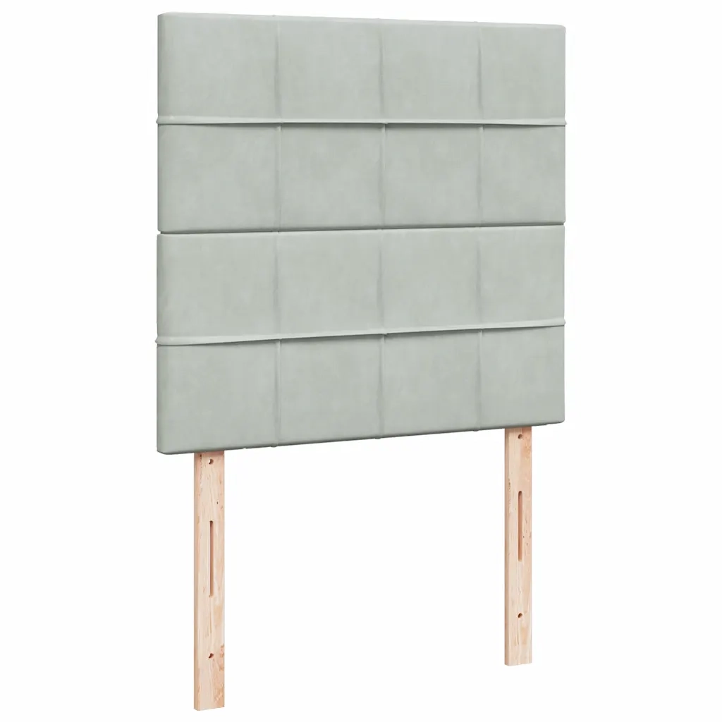 Giroletto a Molle con Materasso Grigio Chiaro 80x200 cm Velluto 3293062