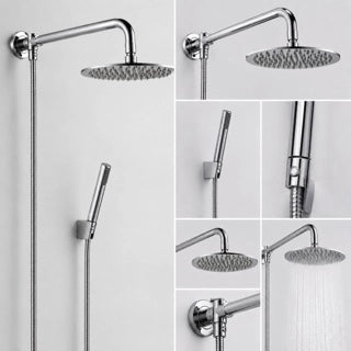 KIT DOCCIA CON SOFFIONE TONDO Ø20 CM E BRACCIO TONDO 40 CM