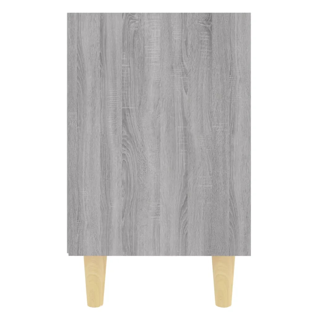 Comodini Gambe in Legno Massello 2 pz Grigio Sonoma 40x30x50 cm 813101