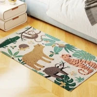 Tappeto in Poliestere con Motivo Giungla, Facile da Pulire, 160x120x1cm, Multicolore