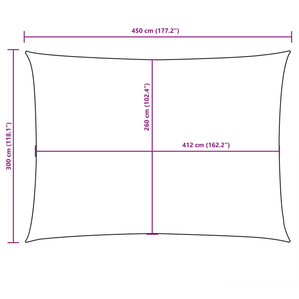 Parasole a Vela Oxford Rettangolare 3x4,5 m Marrone 135816