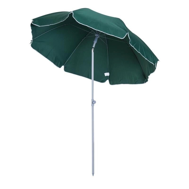 OMBRELLONE PORTATILE 220 CM CON TETTUCCIO INCLINABILE IN POLIESTERE VERDE SCURO