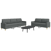 vidaXL Set di Divani 2 pz Grigio Scuro in Tessuto