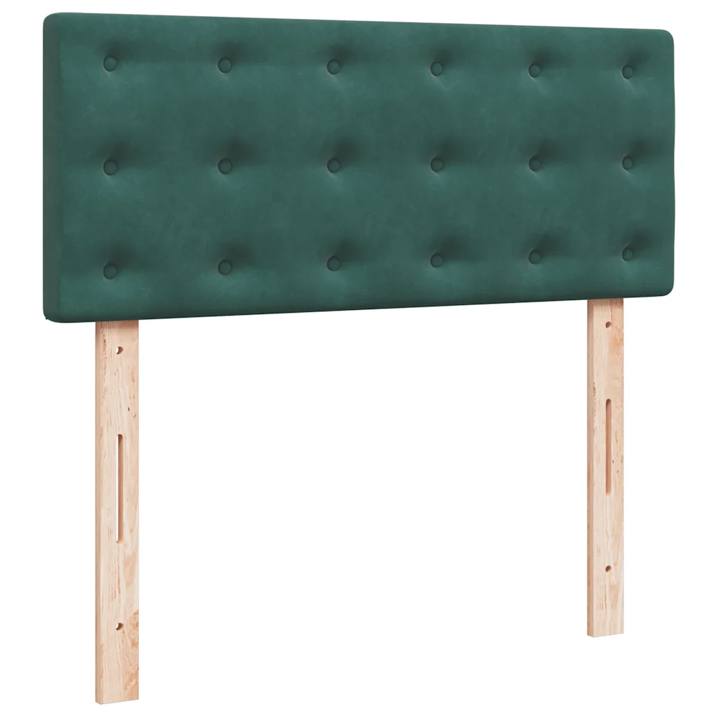 Pouf Letto con Materasso e LED Verde Scuro 120x190cm in Velluto 3312755