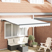 Tenda retrattile-Tenda parasole per balcone Bianco 350 x 250 cm Tessuto e Alluminio
