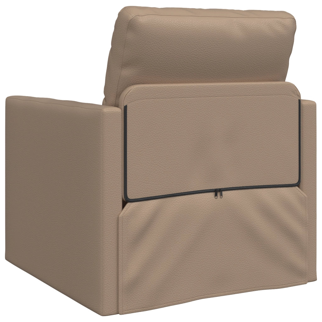 Divano letto vitaXL 2-in-1 Cappuccino 74x77x81 cm in pelle sintetica