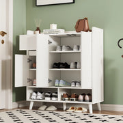 Scarpiera bianca 90x35x99 cm con ripiani regolabili