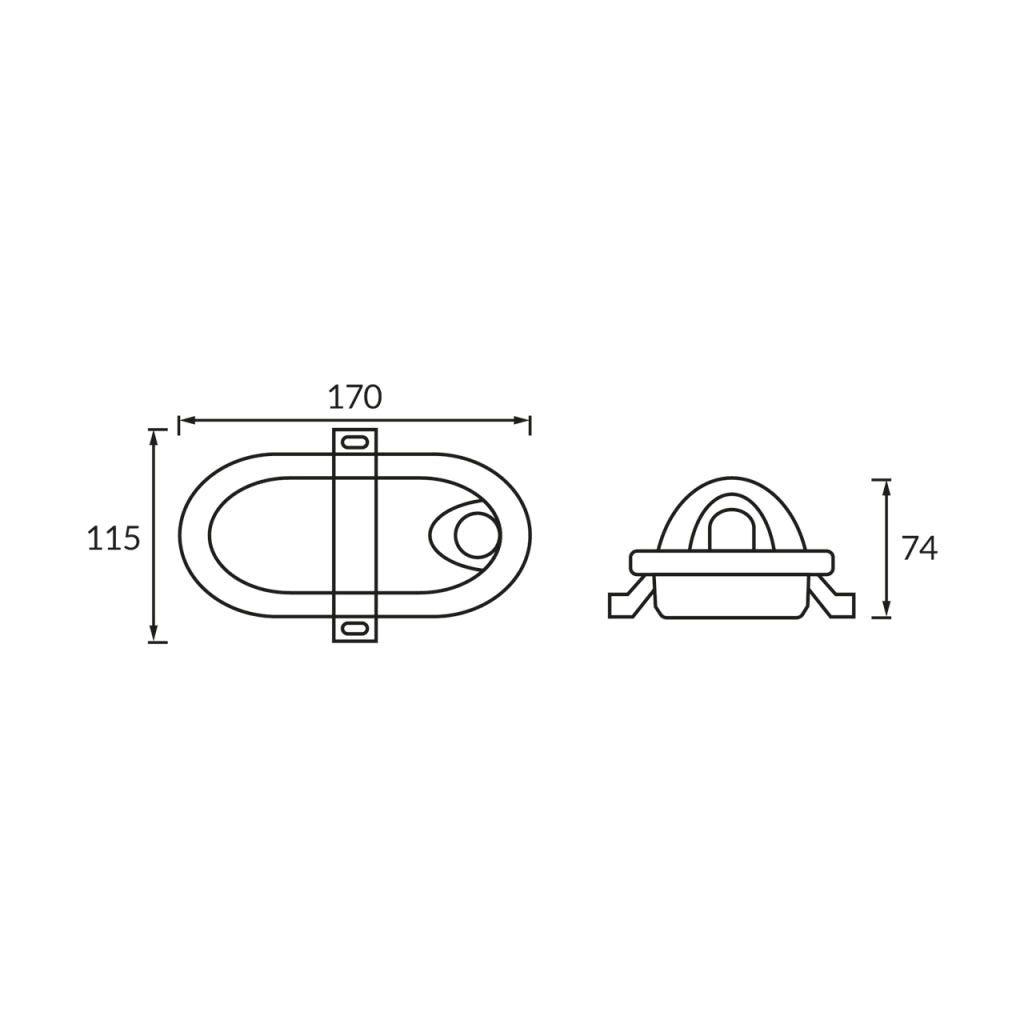 Applique esterna ovale nero/bianco PIR LED 4100K 11W IP54 Struhm