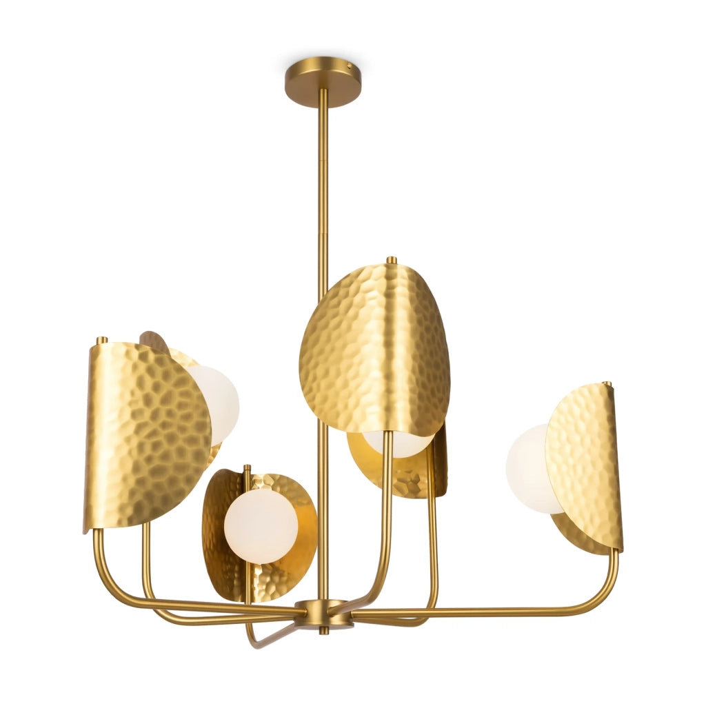 Maytoni lampadario moderno Tropic 6 luci G9 ottone metallo vetro