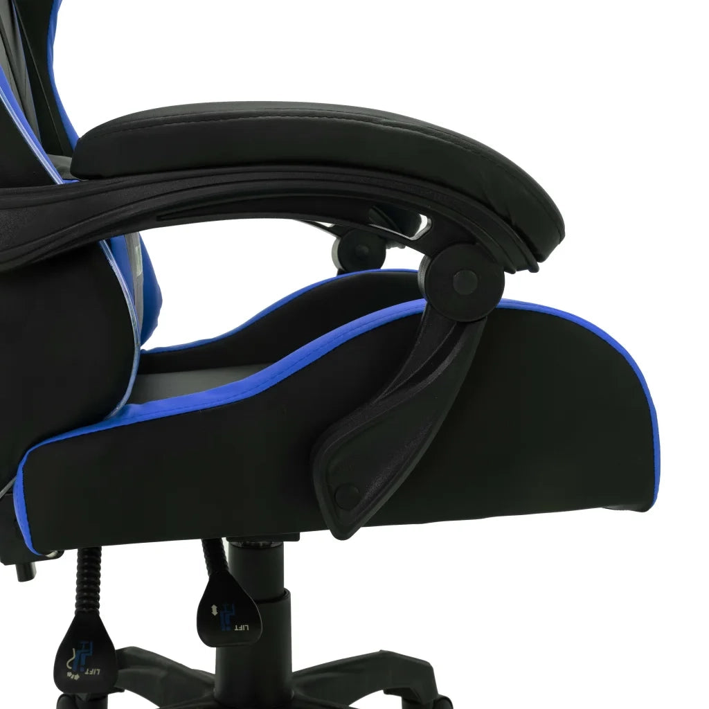 Sedia da Gaming con Luci a LED RGB Blu e Nera in Similpelle 288006
